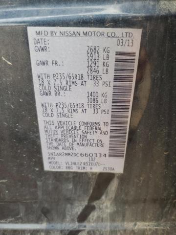 5N1AR2MM2DC660334 - 2013 NISSAN PATHFINDER S Mavi fotoğraf 13