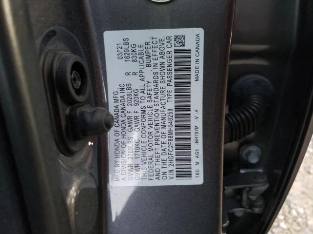 2HGFC2F88MH548258 - 2021 HONDA CIVIC SPORT 银色 照片 12