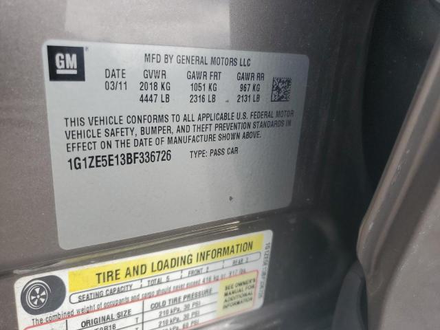 1G1ZE5E13BF336726 - 2011 CHEVROLET MALIBU LTZ ოქროსფერი ფოტო 12