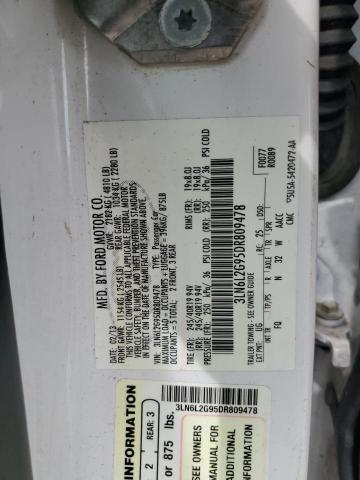 3LN6L2G95DR809478 - 2013 LINCOLN MKZ WHITE photo 12