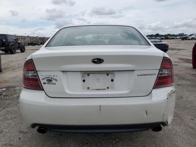 4S3BL616557206449 - 2005 SUBARU LEGACY 2.5I WHITE photo 6