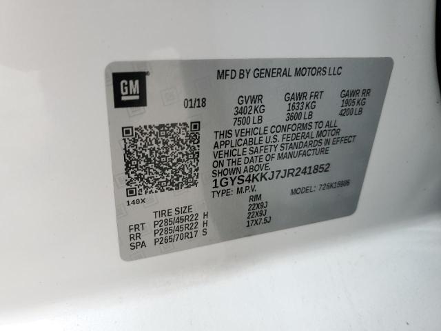 1GYS4KKJ7JR241852 - 2018 CADILLAC ESCALADE ESV PLATINUM თეთრი ფოტო 14