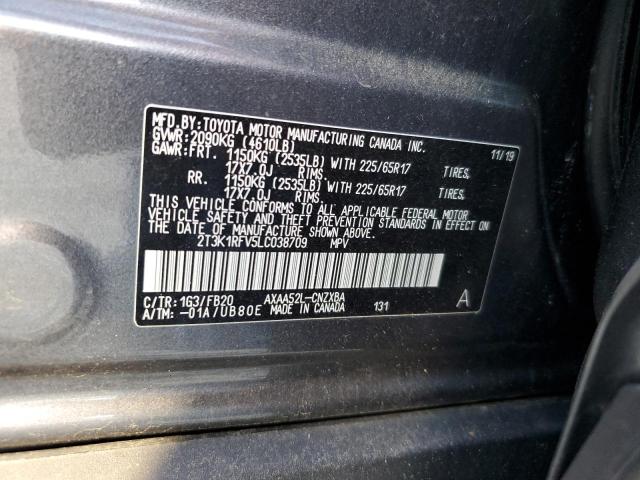 2T3K1RFV5LC038709 - 2020 TOYOTA RAV4 LE GRAY photo 13