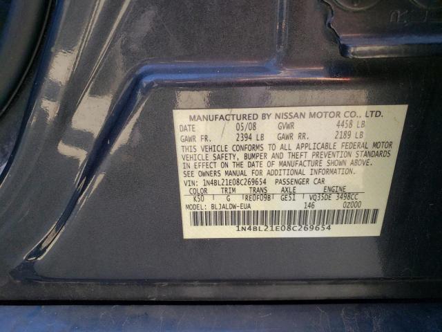 1N4BL21E08C269654 - 2008 NISSAN ALTIMA 3.5SE GRAY photo 12