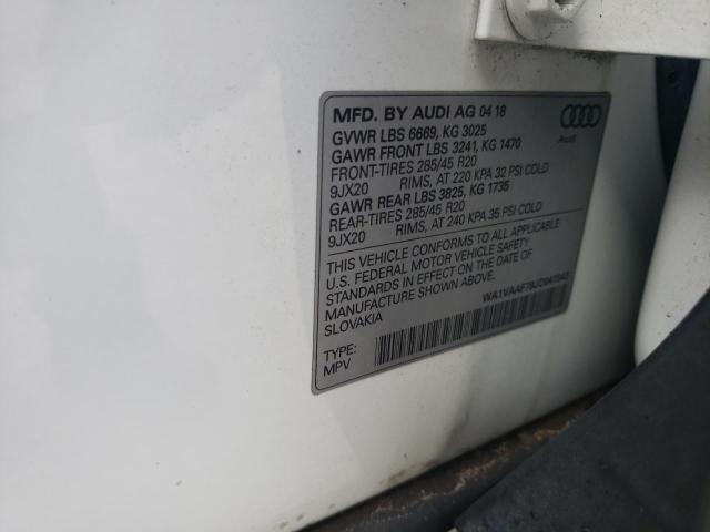 WA1VAAF78JD041543 - 2018 AUDI Q7 PRESTIGE WHITE photo 13