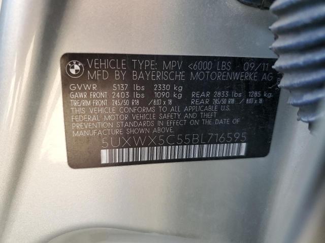 5UXWX5C55BL716595 - 2011 BMW X3 XDRIVE28I SILVER photo 13