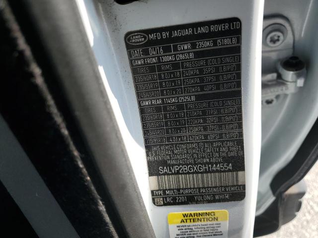 SALVP2BGXGH144554 - 2016 LAND ROVER RANGE ROVE SE WHITE photo 13