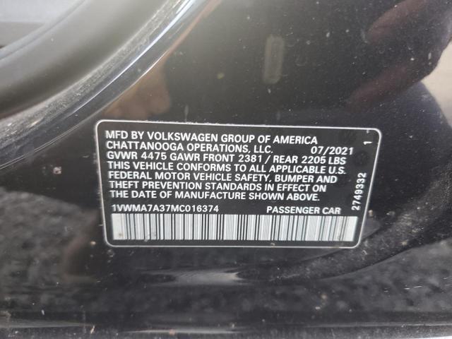 1VWMA7A37MC016374 - 2021 VOLKSWAGEN PASSAT R-LINE Qara foto 12