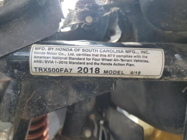 1HFTE46G3J4301310 - 2018 HONDA TRX500 FA GRAY photo 10