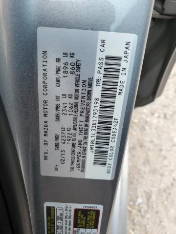 JM1BL1L33D1795198 - 2013 MAZDA SPEED 3 SILVER photo 12