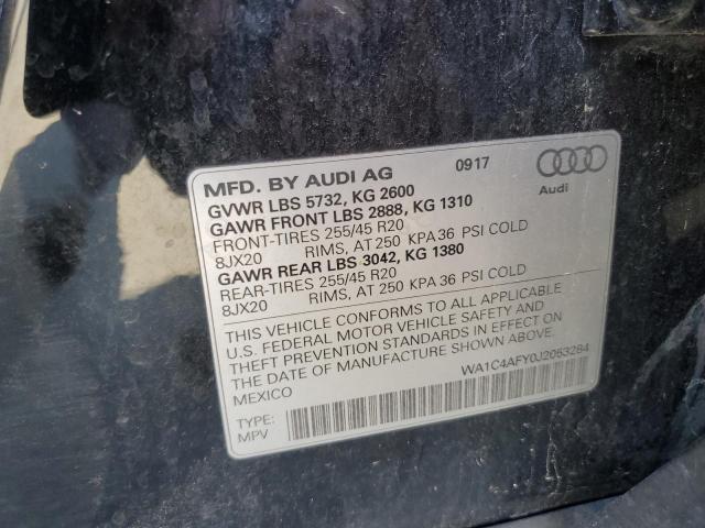 WA1C4AFY0J2053284 - 2018 AUDI SQ5 PRESTIGE BLACK photo 12