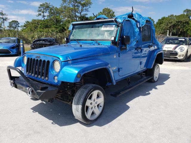 1C4HJWEG1FL718530 - 2015 JEEP WRANGLER U BLUE photo 1