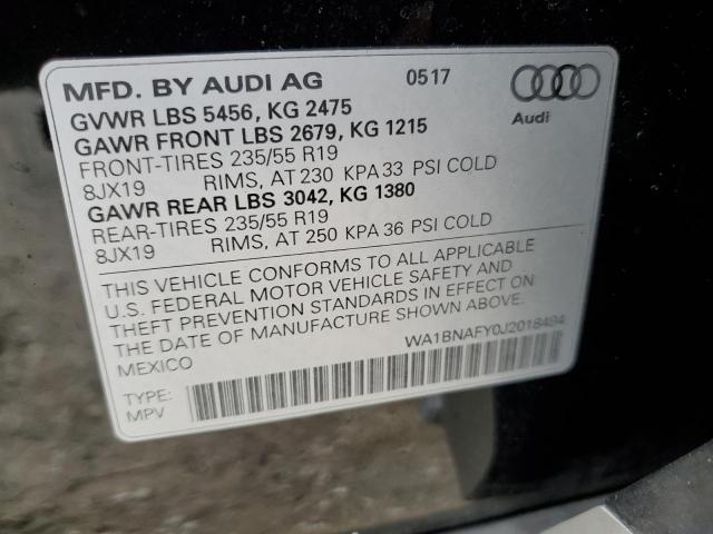 WA1BNAFY0J2018494 - 2018 AUDI Q5 PREMIUM PLUS BLACK photo 12