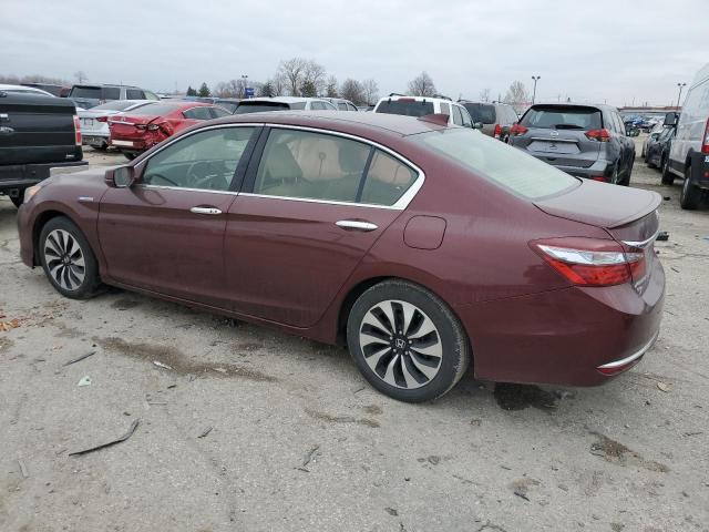 JHMCR6F54HC015179 - 2017 HONDA ACCORD HYBRID EXL MAROON photo 2