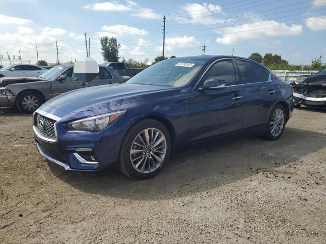 JN1EV7BR1MM754893 - 2021 INFINITI Q50 LUXE BLUE photo 1