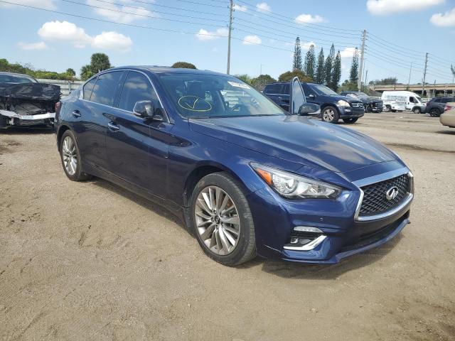 JN1EV7BR1MM754893 - 2021 INFINITI Q50 LUXE BLUE photo 4