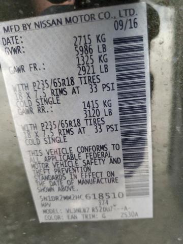 5N1DR2MM2HC618510 - 2017 NISSAN PATHFINDER S 黑色 照片 13