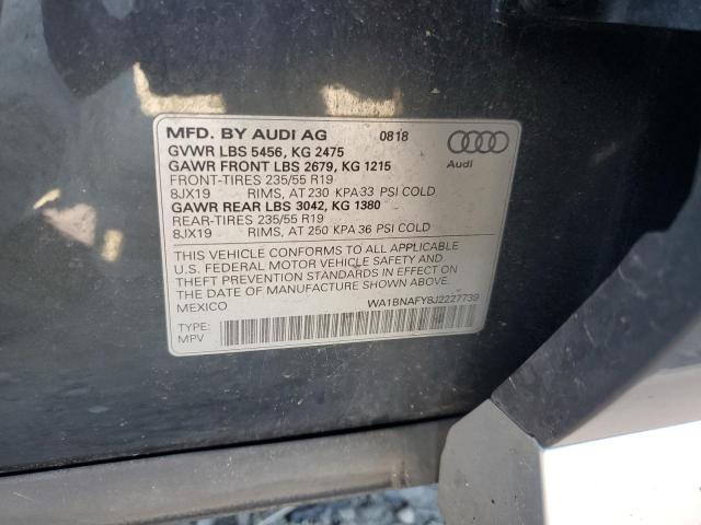 WA1BNAFY8J2227739 - 2018 AUDI Q5 PREMIUM PLUS GRAY photo 13