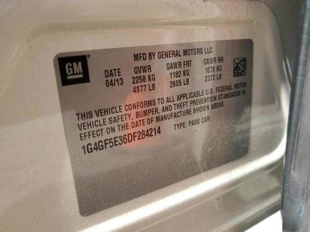 1G4GF5E36DF284214 - 2013 BUICK LACROSSE PREMIUM WHITE photo 12