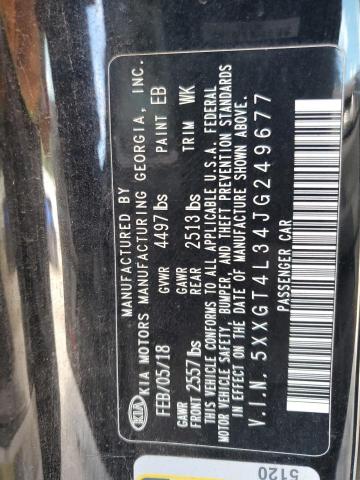 5XXGT4L34JG249677 - 2018 KIA OPTIMA LX أسود صورة 12