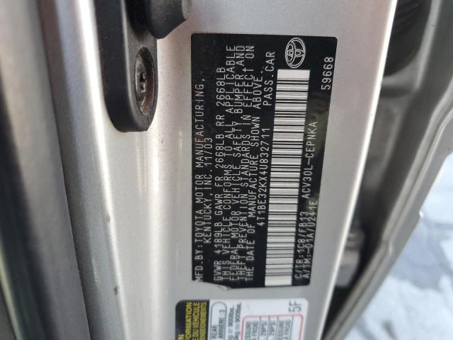 4T1BE32KX4U832711 - 2004 TOYOTA CAMRY LE 银色 照片 12