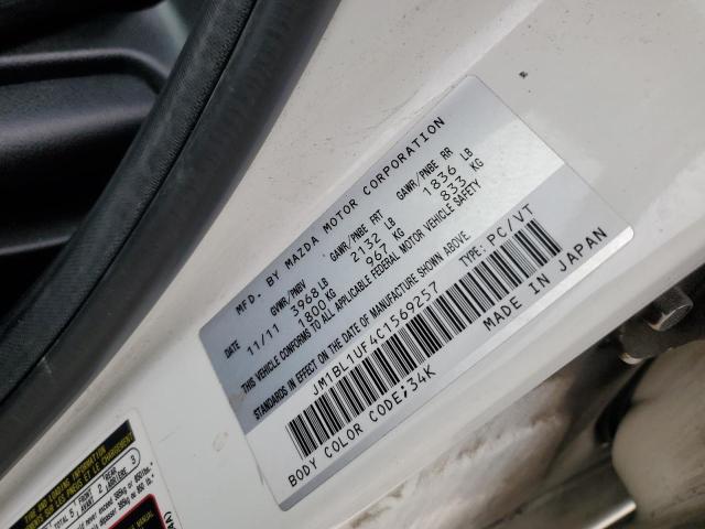 JM1BL1UF4C1569257 - 2012 MAZDA 3 I WHITE photo 12