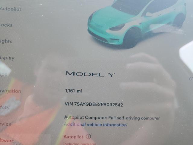 7SAYGDEE2PA092542 - 2023 TESLA MODEL Y GRAY photo 9