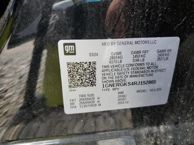 1GNERGKS4RJ152865 - 2024 CHEVROLET TRAVERSE LT BLACK photo 13