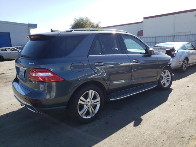 4JGDA5HB1CA043001 - 2012 MERCEDES-BENZ ML 350 4MATIC GRAY photo 3