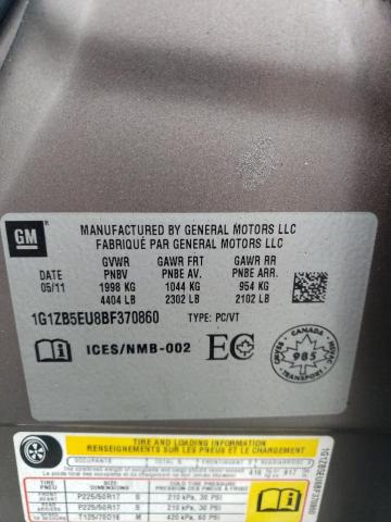 1G1ZB5EU8BF370860 - 2011 CHEVROLET MALIBU LS 棕色 照片 12