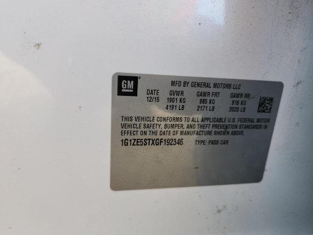 1G1ZE5STXGF192346 - 2016 CHEVROLET MALIBU LT WHITE photo 12