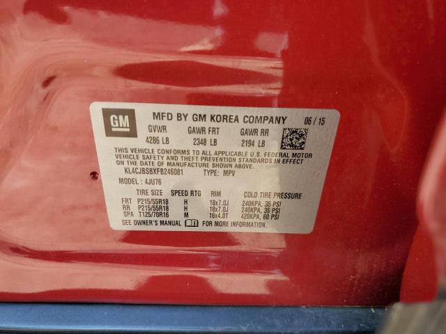 KL4CJBSBXFB246081 - 2015 BUICK ENCORE CONVENIENCE 红色 照片 12