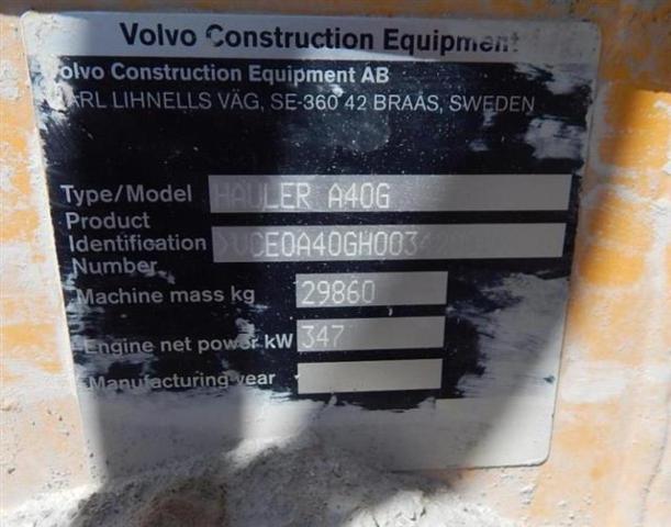 VCE0A40GH00342009 - 2017 VOLVO A40G YELLOW photo 12