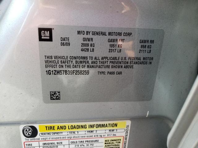 1G1ZH57B39F258259 - 2009 CHEVROLET MALIBU 1LT GRAY photo 12