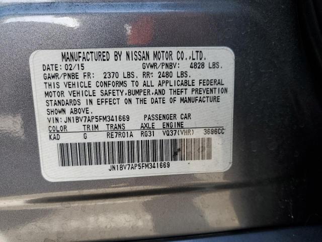 JN1BV7AP5FM341669 - 2015 INFINITI Q50 BASE GRAY photo 12