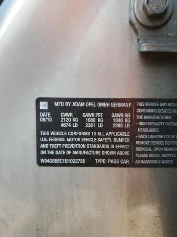 W04GS5EC1B1022735 - 2011 BUICK REGAL CXL SILVER photo 12