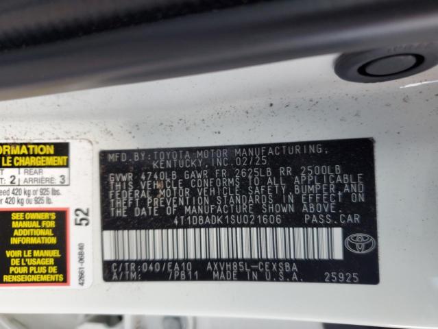 4T1DBADK1SU021606 - 2025 TOYOTA CAMRY XSE أبيض صورة 12