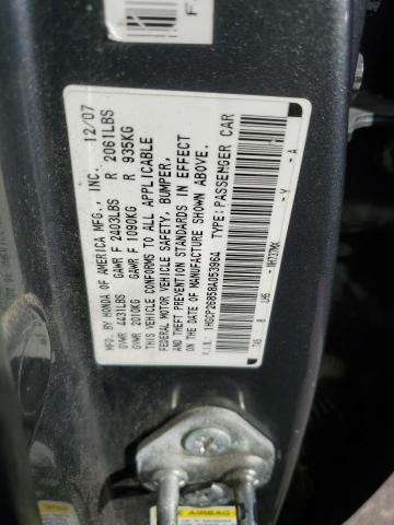 1HGCP26858A053964 - 2008 HONDA ACCORD EXL GRAY photo 12