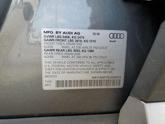 WA1CNAFY7L2030679 - 2020 AUDI Q5 PRESTIGE ნაცრისფერი ფოტო 13