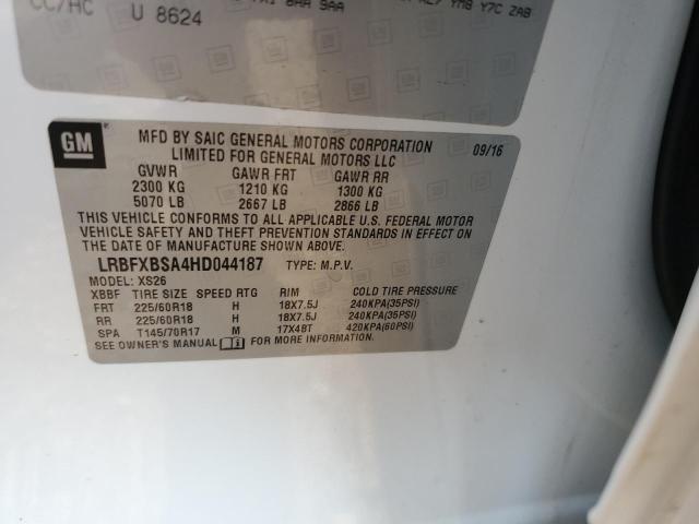 LRBFXBSA4HD044187 - 2017 BUICK ENVISION ESSENCE 白色 照片 13