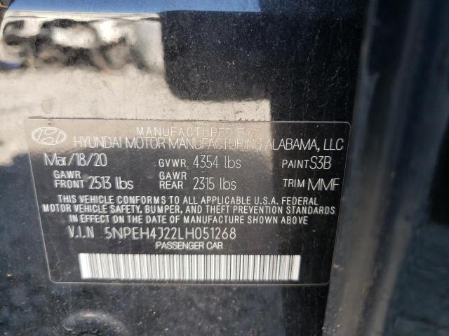 5NPEH4J22LH051268 - 2020 HYUNDAI SONATA LIMITED BLACK photo 13