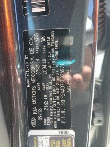 3KPF24AD7KE025971 - 2019 KIA FORTE FE ნაცრისფერი ფოტო 12