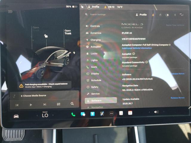 5YJ3E1EA8JF016181 - 2018 TESLA MODEL 3 BLACK photo 9