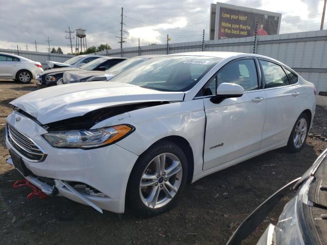 3FA6P0LU2JR248178 - 2018 FORD FUSION SE HYBRID WHITE photo 1