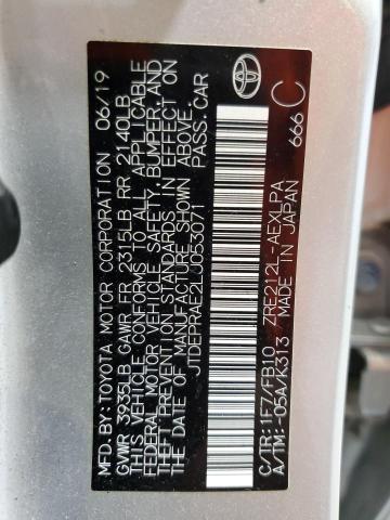 JTDEPRAE2LJ053071 - 2020 TOYOTA COROLLA LE SILVER photo 12