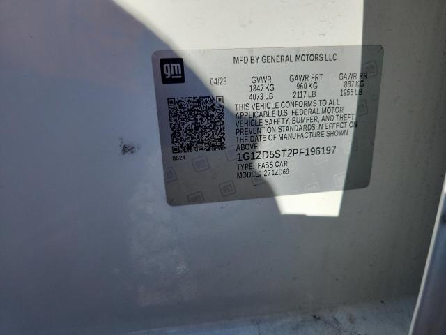 1G1ZD5ST2PF196197 - 2023 CHEVROLET MALIBU LT WHITE photo 13