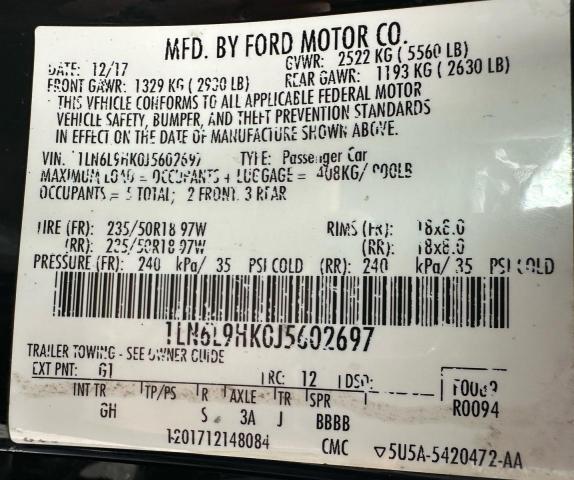 1LN6L9HK0J5602697 - 2018 LINCOLN CONTINENTA Schwarz Foto 10