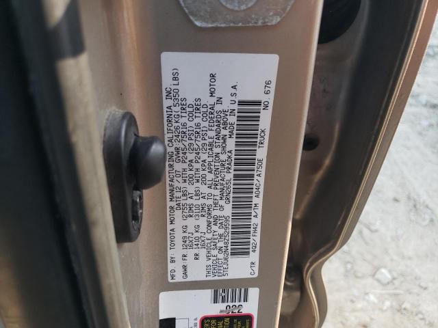 5TEJU62N48Z529595 - 2008 TOYOTA TACOMA DOUBLE CAB PRERUNNER GOLD photo 13