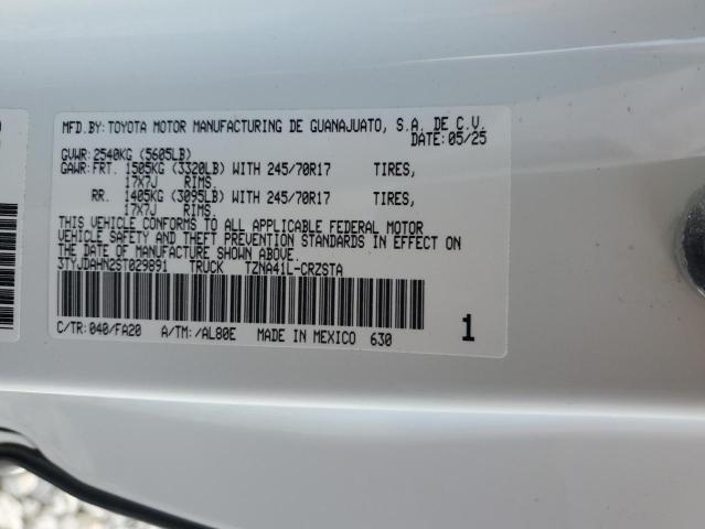 3TYJDAHN2ST029891 - 2025 TOYOTA TACOMA XTRACAB WHITE photo 12