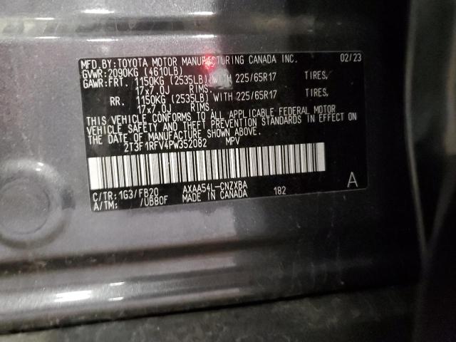 2T3F1RFV4PW352082 - 2023 TOYOTA RAV4 LE GRAY photo 13